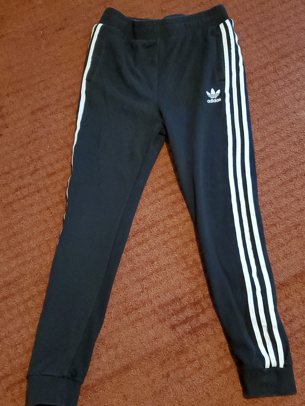 adidas Black Joggers with White Triple Stripes